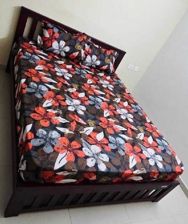 Duroflex Queen Size Teakwood Bed with 8" Orthopaedic Mattress. - Image 1