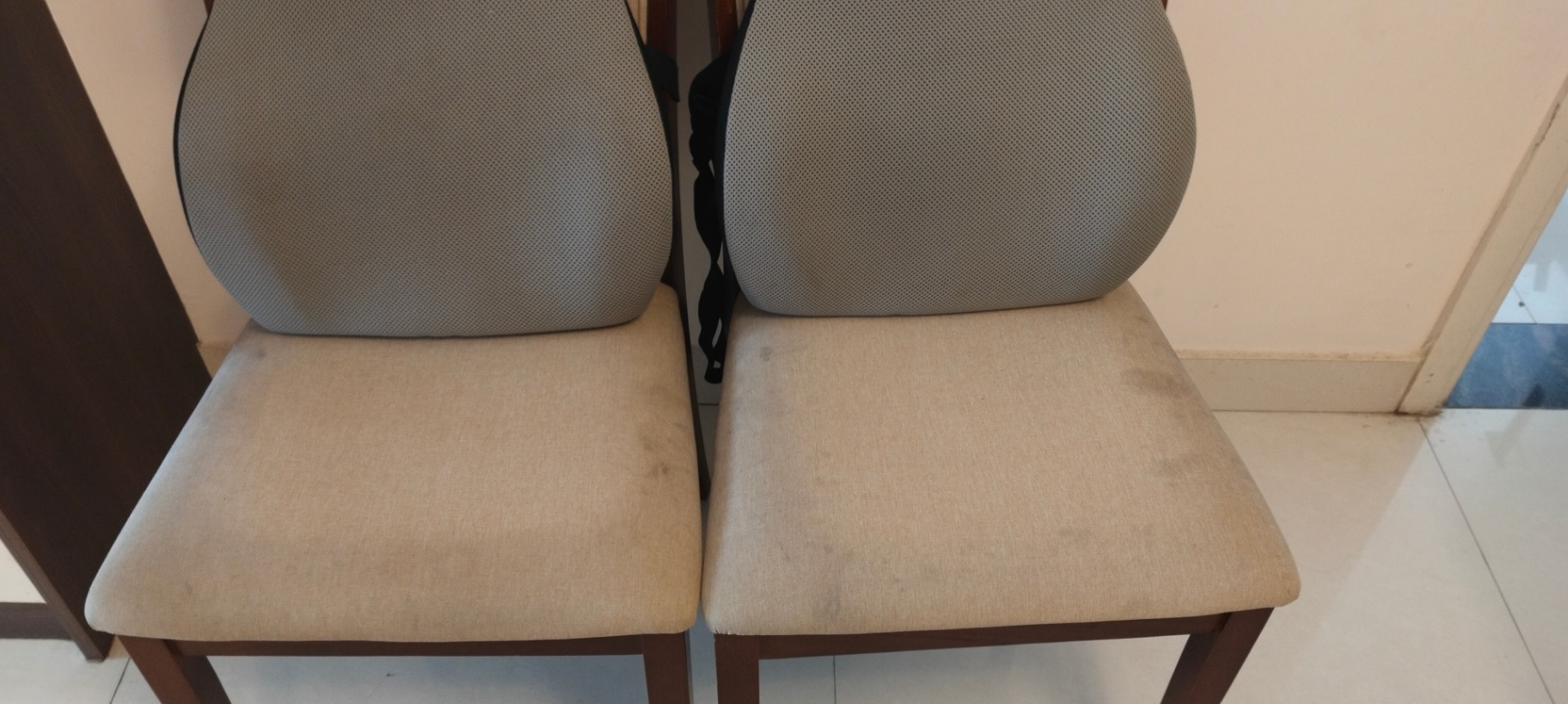 2 numbers Solid Wood Chairs with extra back support cushions - Image 2
