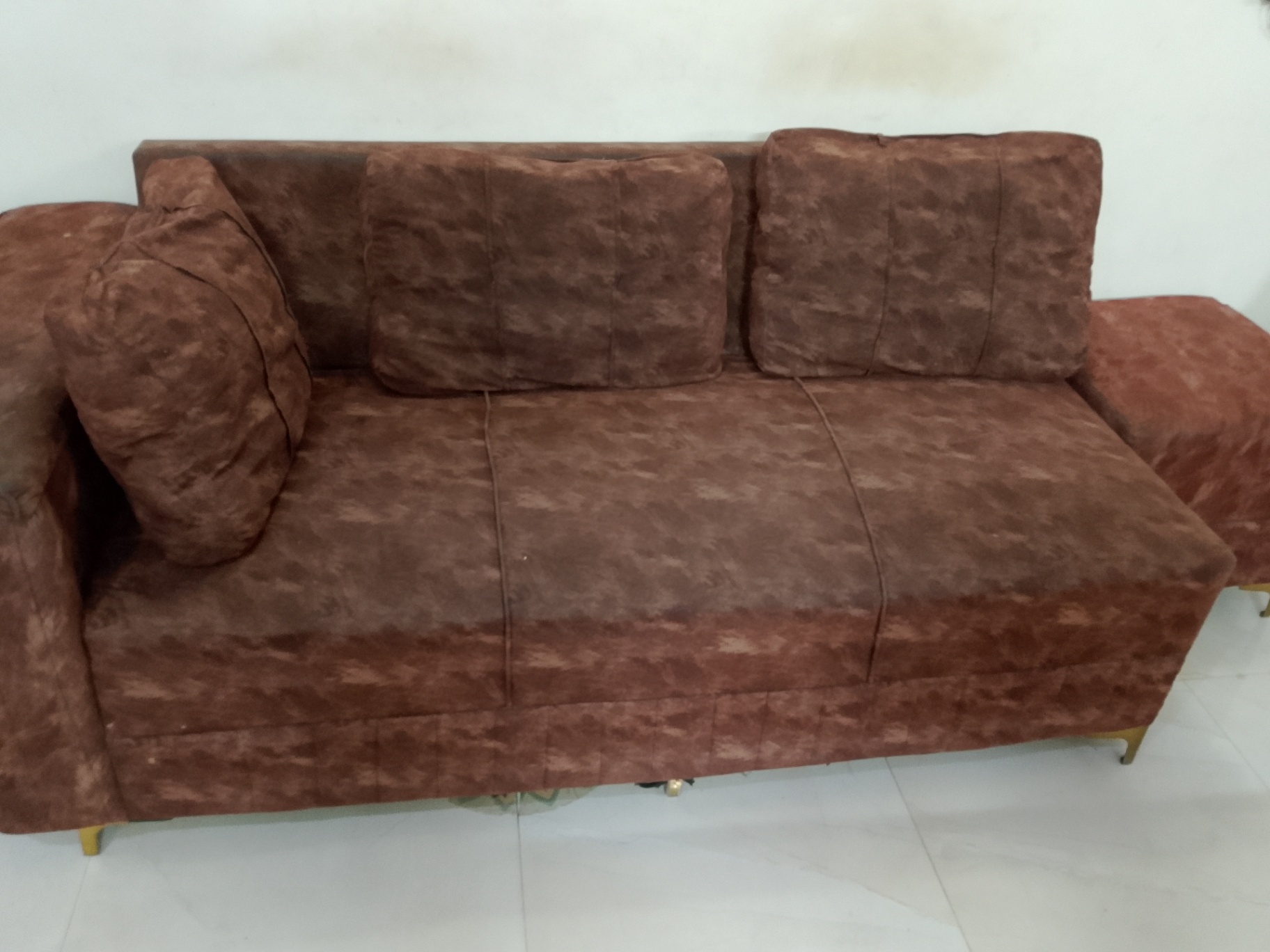 Brown Sofa with Matching Chair – Used - Image 3