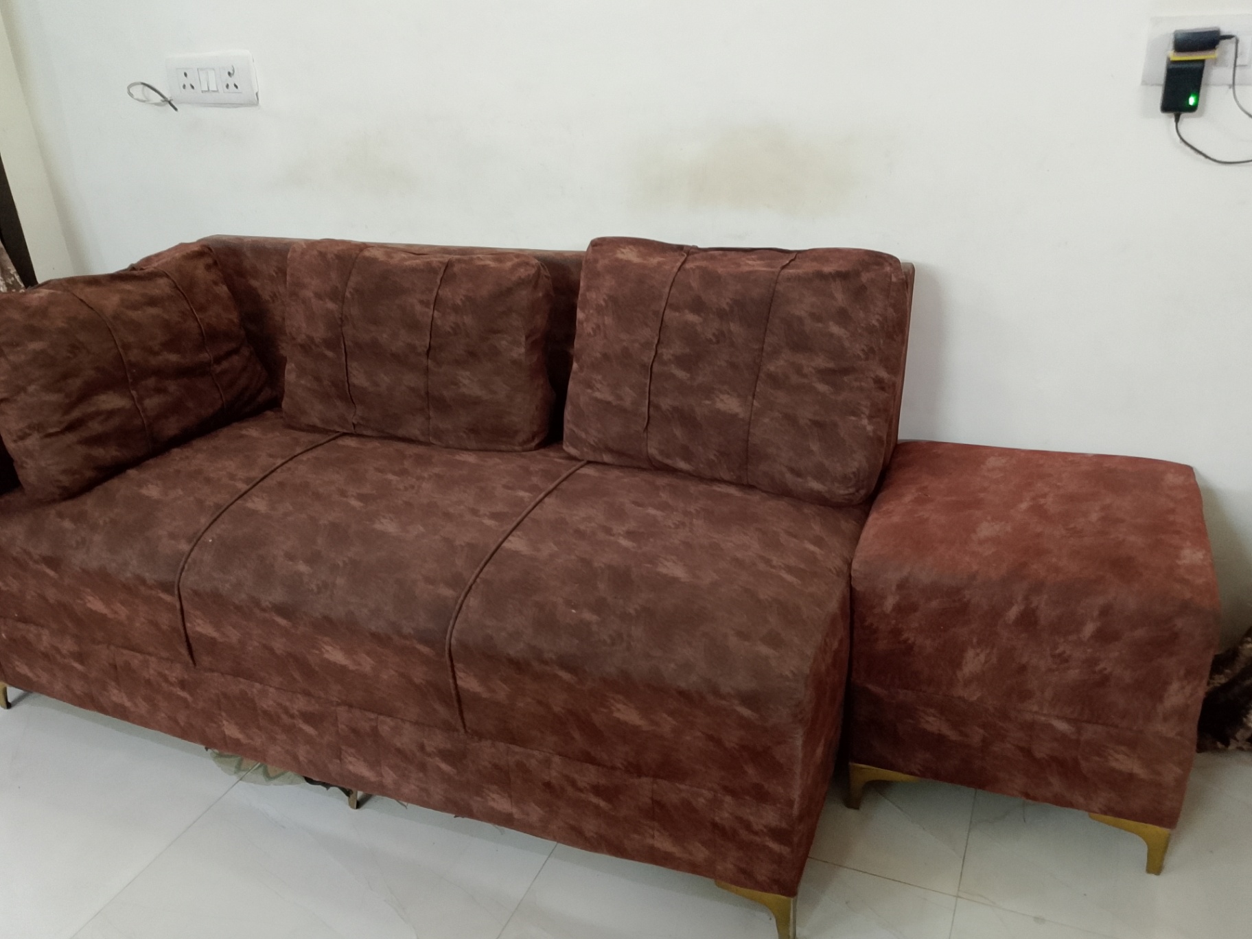 Brown Sofa with Matching Chair – Used - Image 1