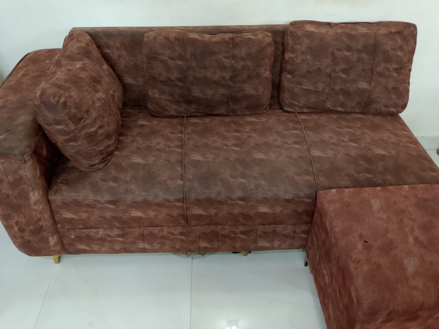 Brown Sofa with Matching Chair – Used - Image 2