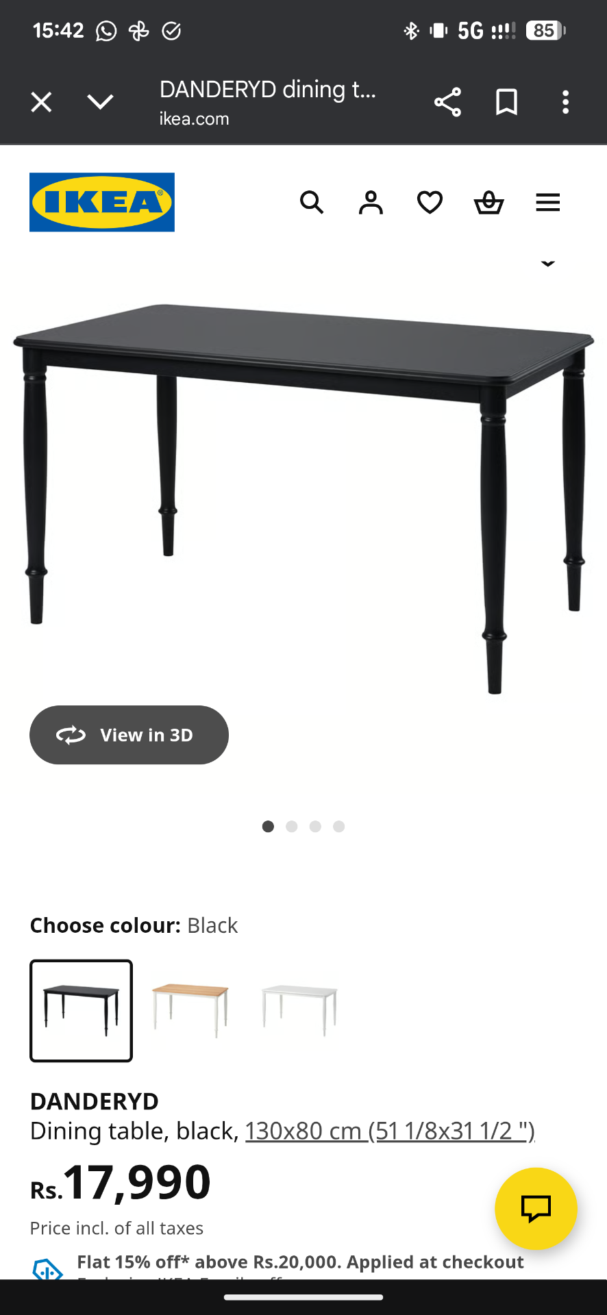 IKEA 4-person Dining table and 4 Ekedalen chairs - Image 1