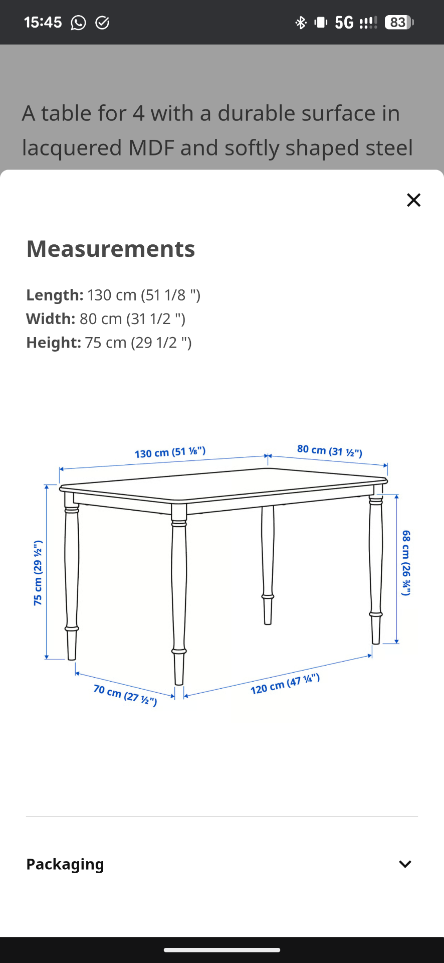 IKEA 4-person Dining table and 4 Ekedalen chairs - Image 7