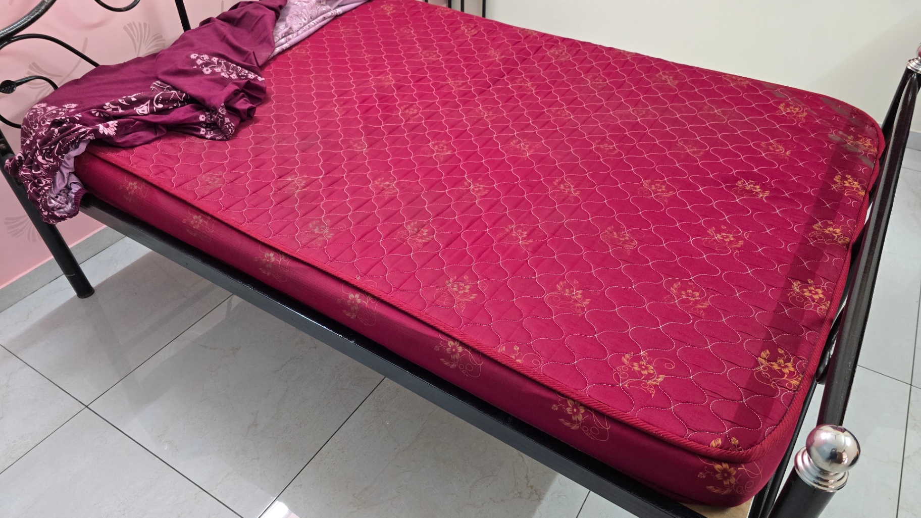 Moderately used double bed (Cot, matress and cover) - Image 3