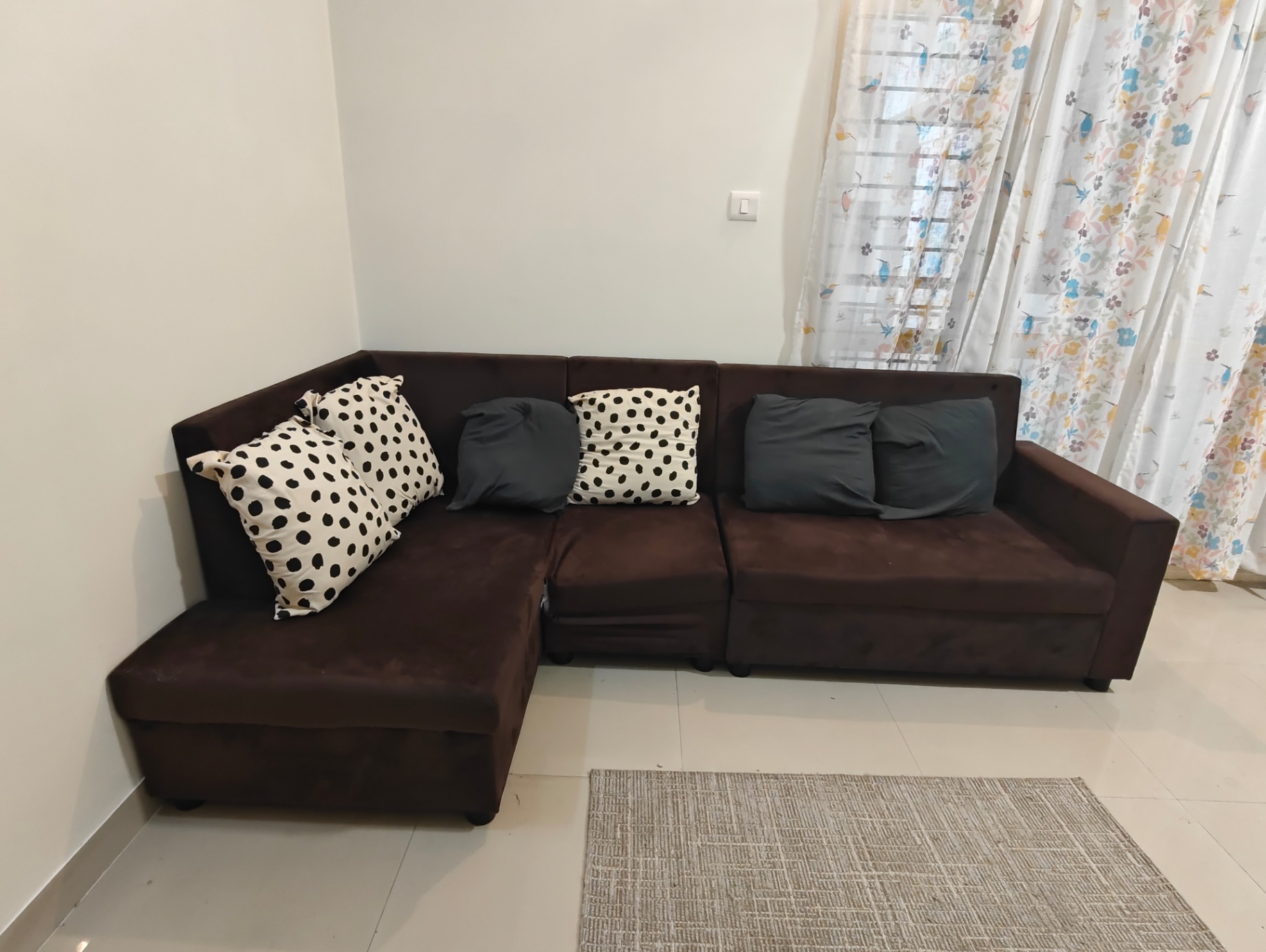 6 Seater Velvet Sofa - For Sale - Image 2