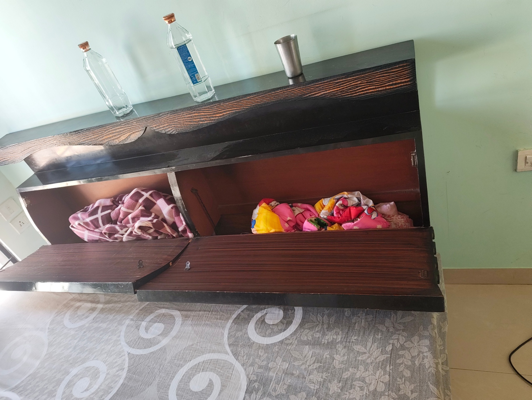 King sized bed with mattress - Image 1