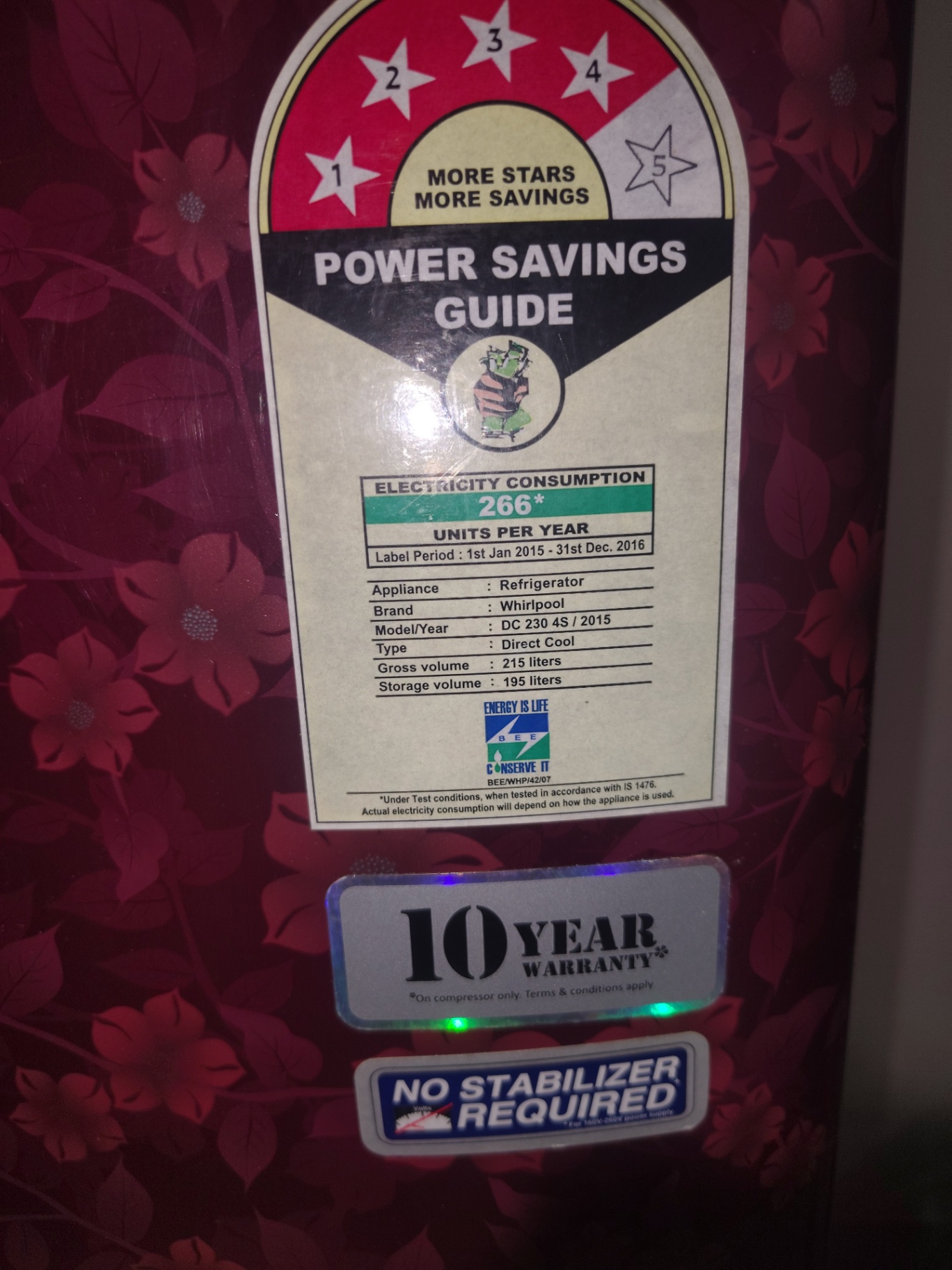 Whirlpool refrigerator 215 liter 4 star rating  - Image 4