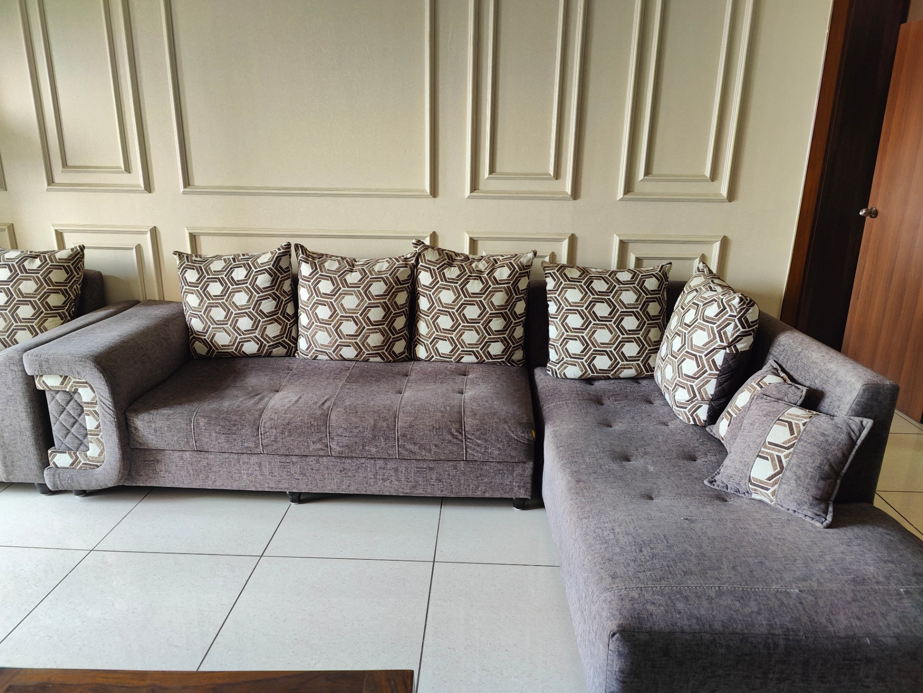 L-Shape Sofa Set (3 Seater + Lounger + 1 Seater) - Image 2