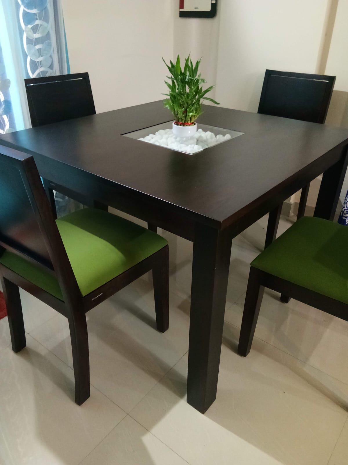 Urban ladder wooden dining table with 4 chair - Image 4