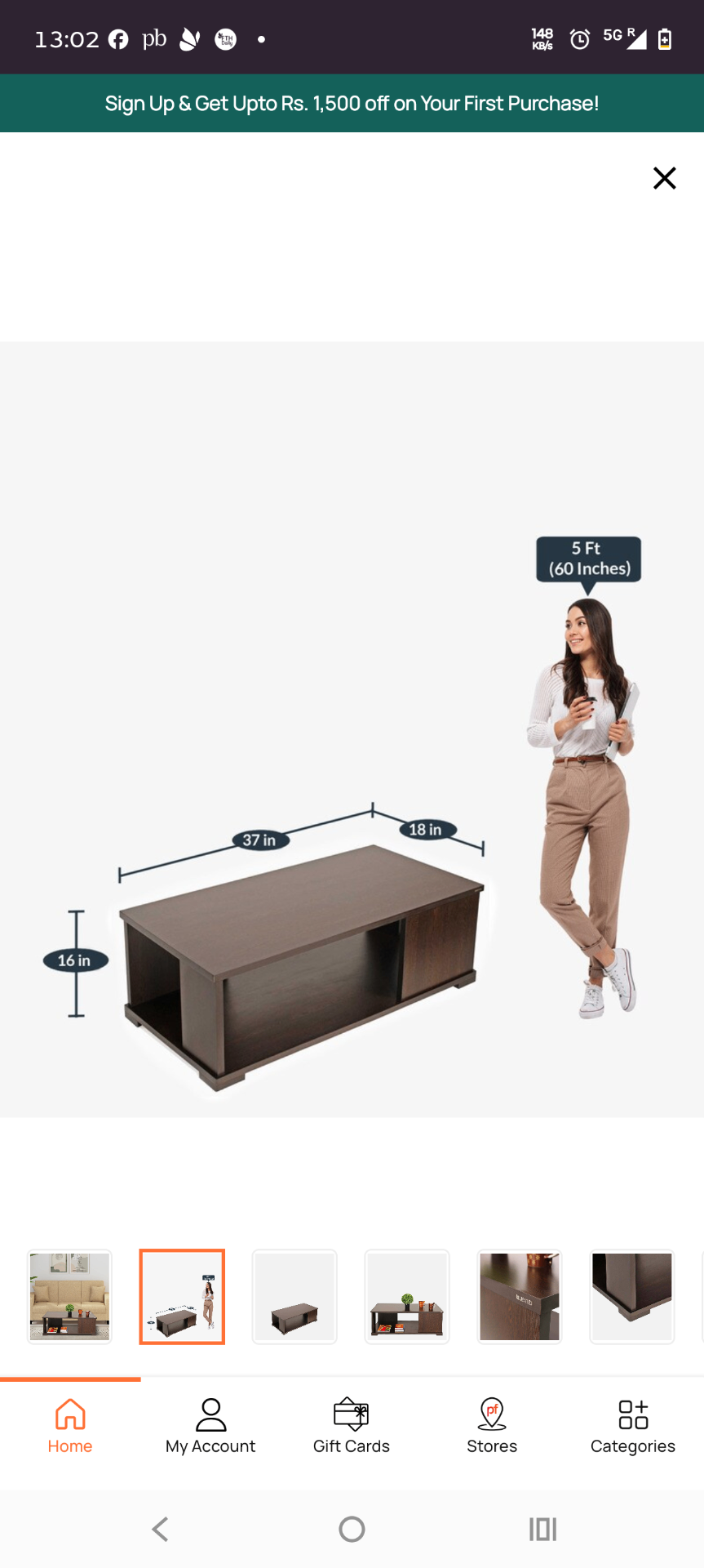 Sofa with coffee table - Image 1