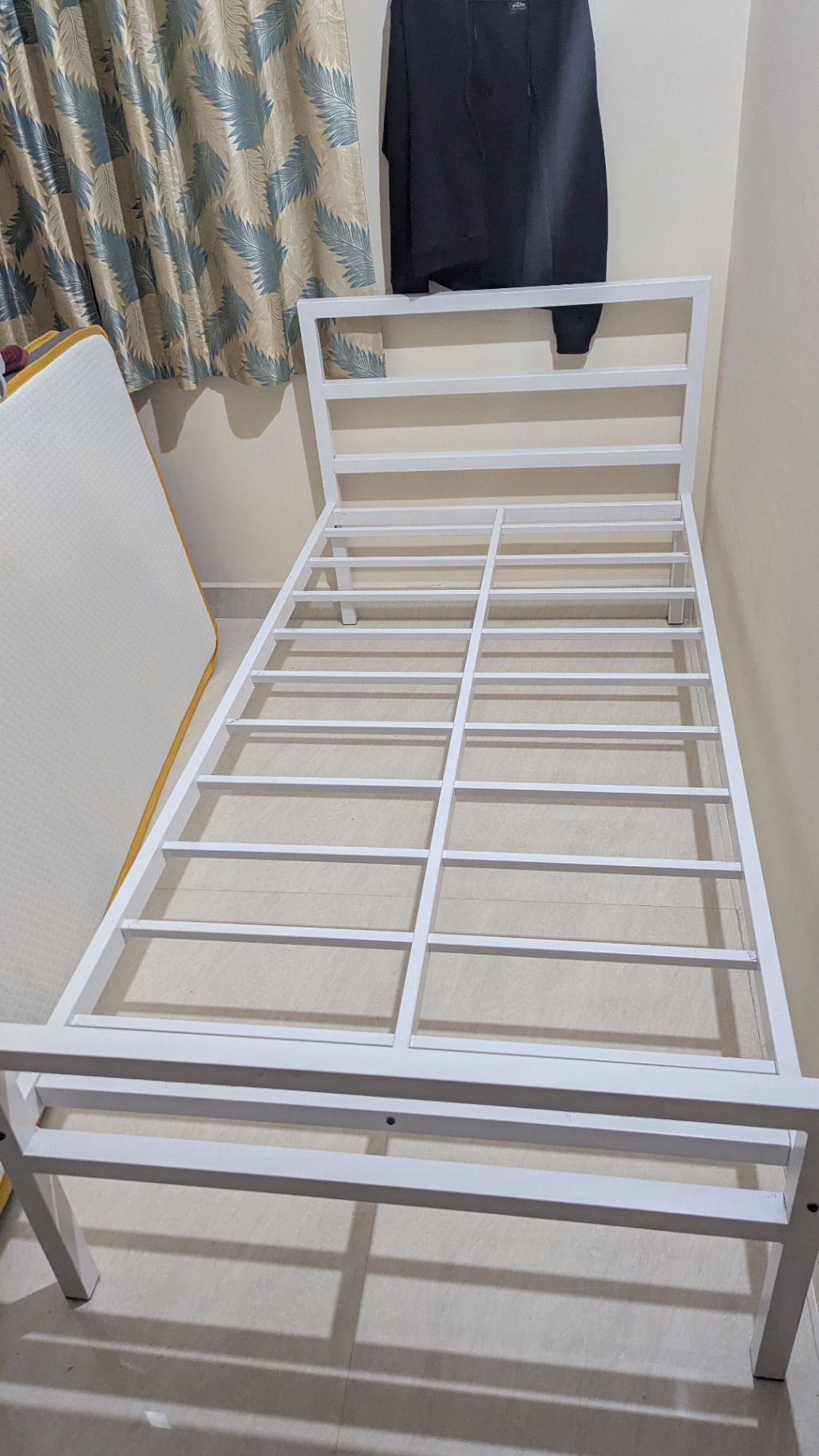 White Metal Single Bed Frame Cot - Image 2