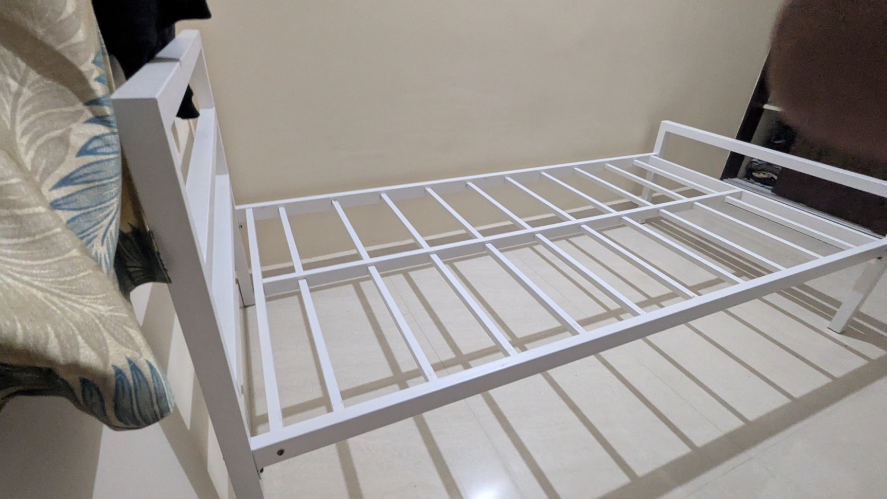 White Metal Single Bed Frame Cot - Image 8