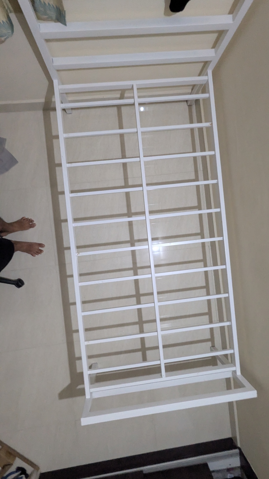 White Metal Single Bed Frame Cot - Image 6