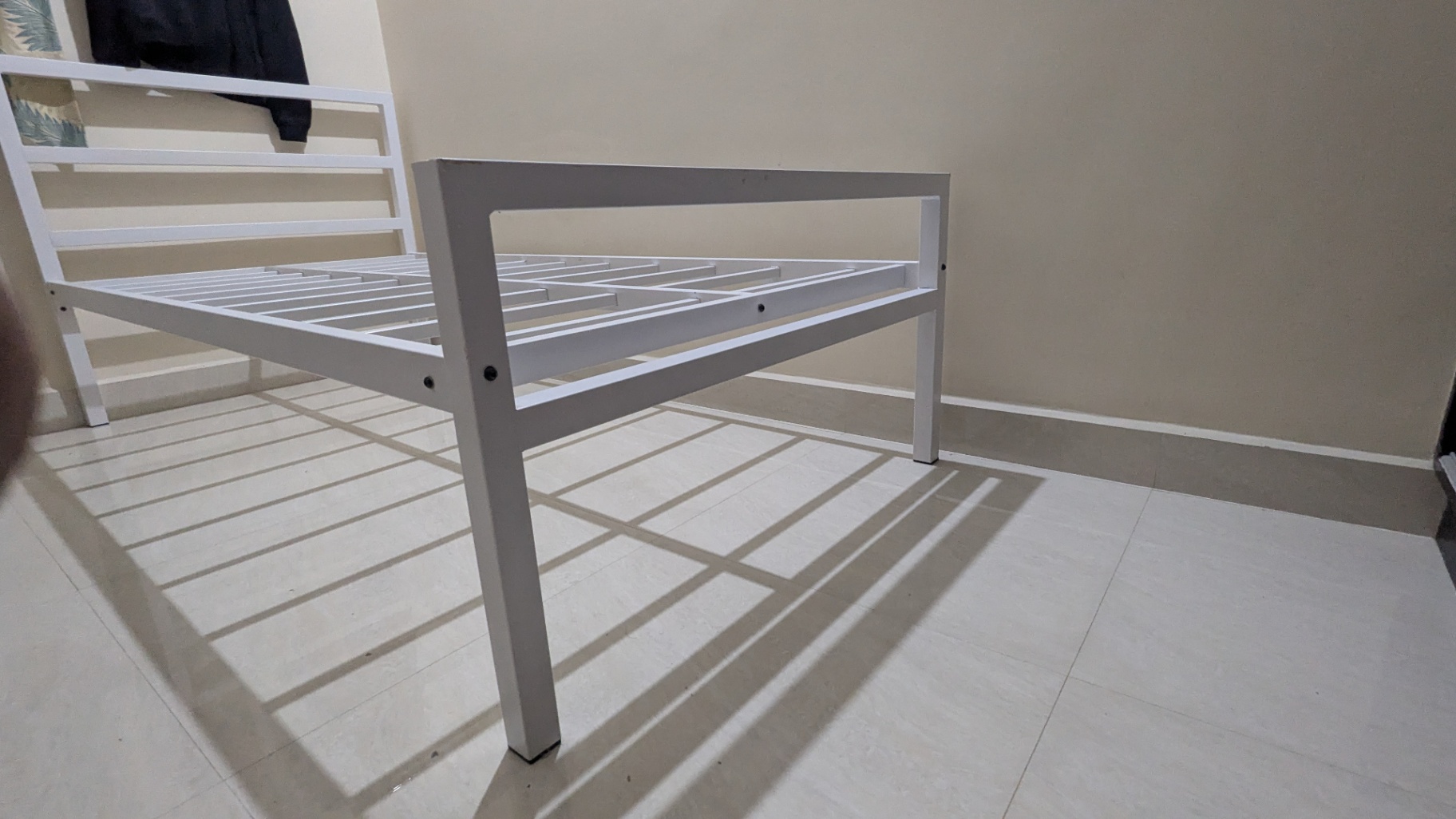 White Metal Single Bed Frame Cot - Image 5