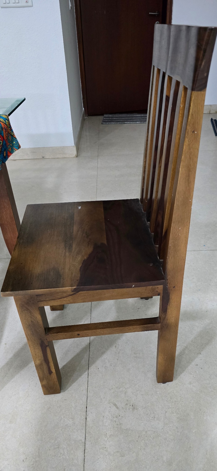 4-Seater Solid Wood Dining Table with Chairs - Image 1