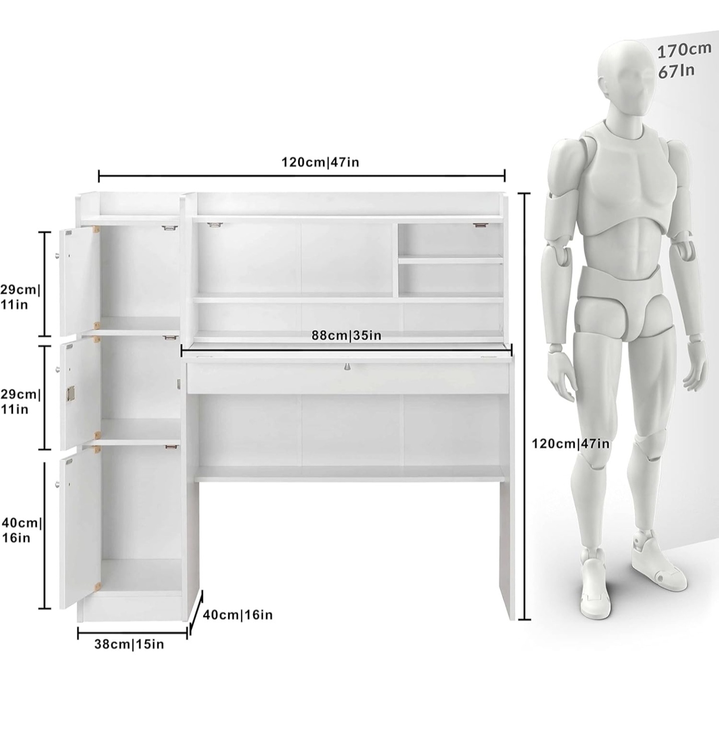 Wooden Study Table white - Image 4