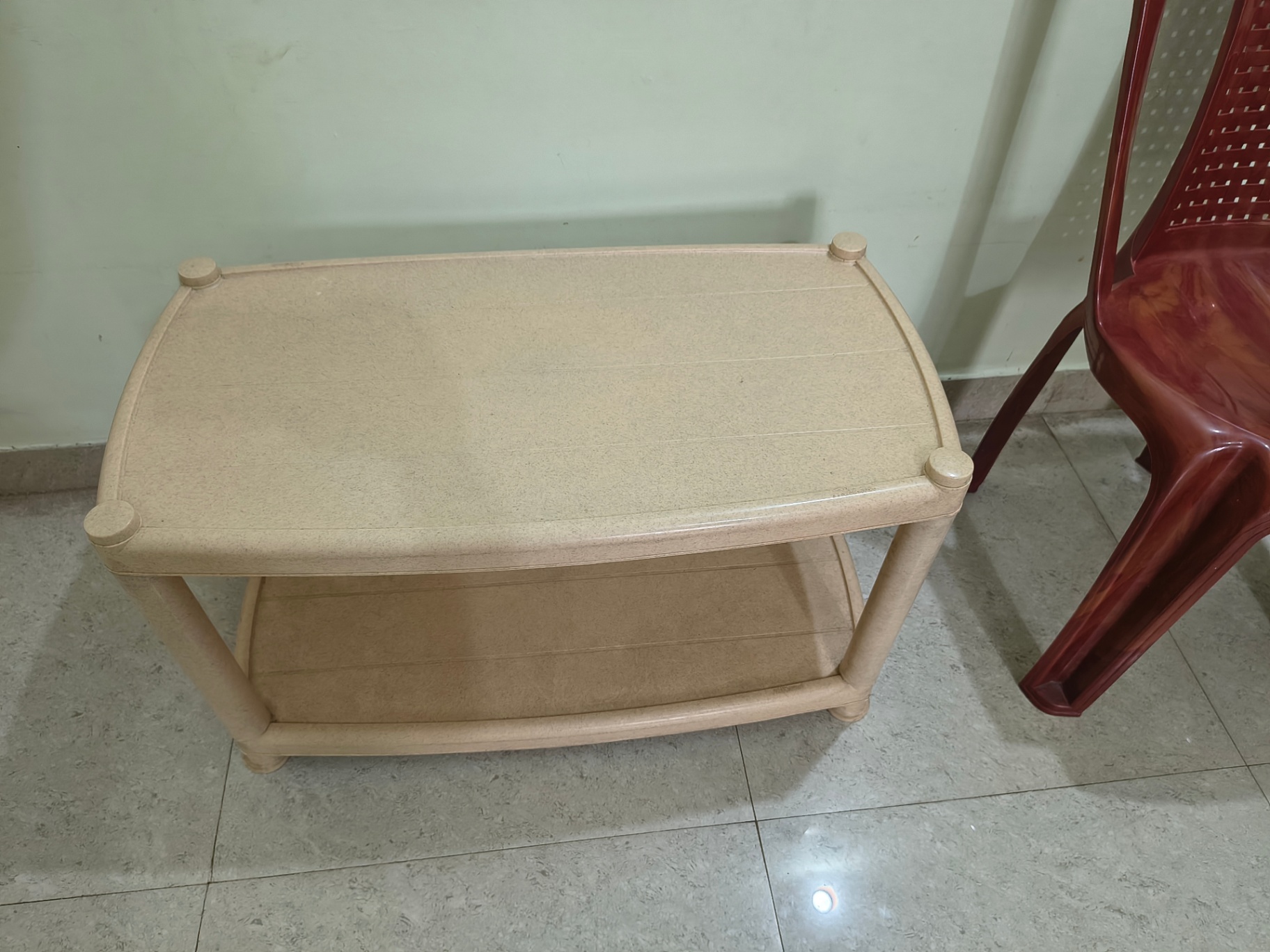 Supreme Stackable 4 plastic chair set and Nilkamal Table set - Image 1