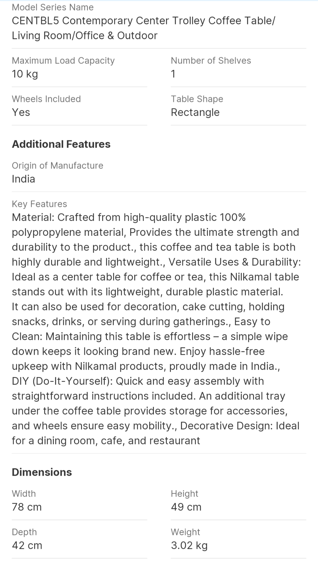 Supreme Stackable 4 plastic chair set and Nilkamal Table set - Image 6