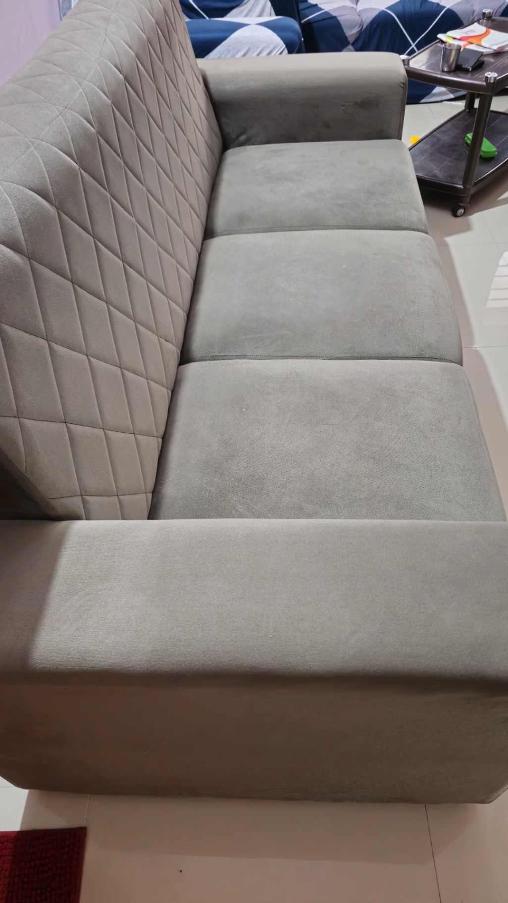 Premium 3-Seater Fabric Sofa welvet finish (brown) - Image 3