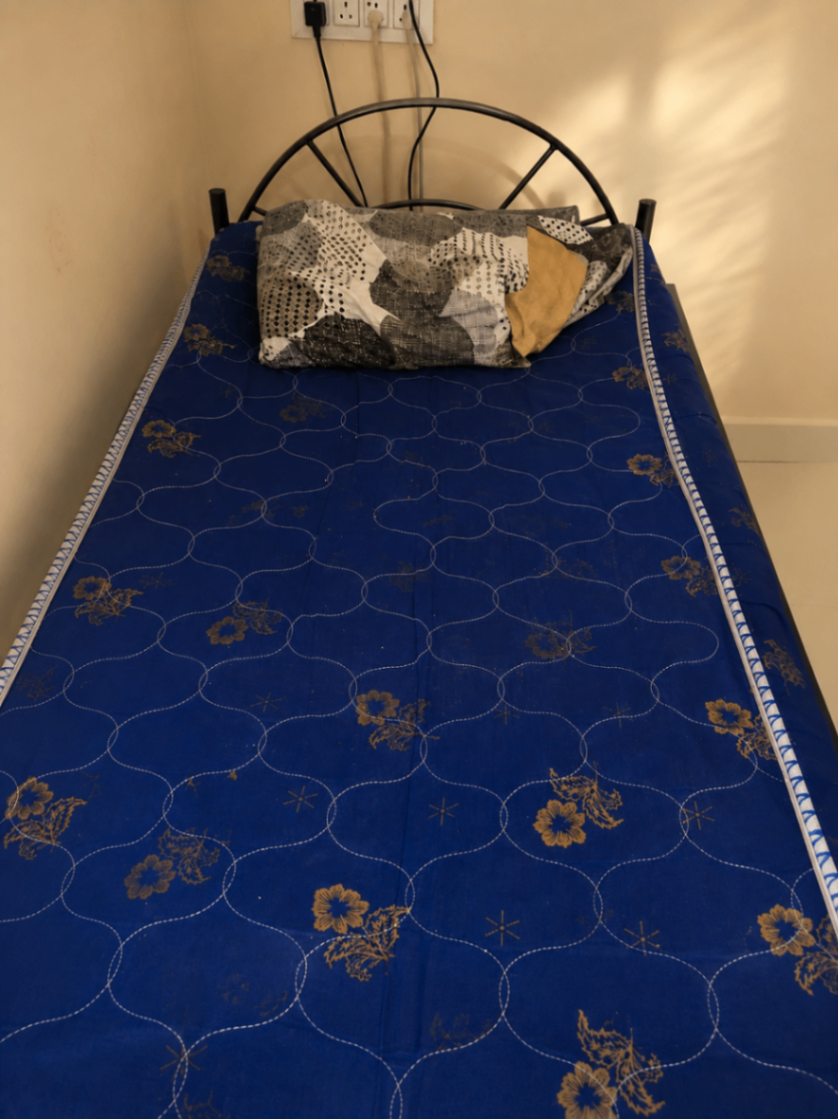 Sturdy single cot bed with mattress for sale. - Image 3