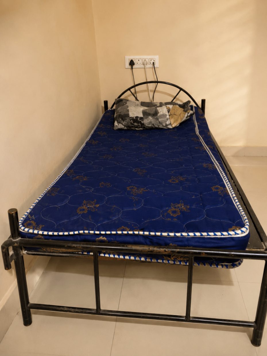 Sturdy single cot bed with mattress for sale. - Image 2