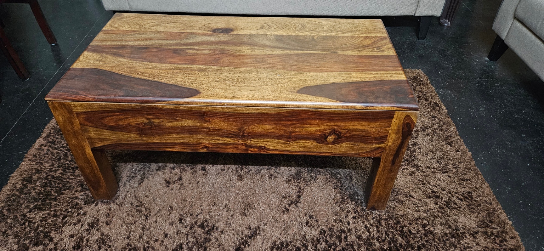 Royal Oak Solid Wood Lift-Top Center Table with Storage - Image 1