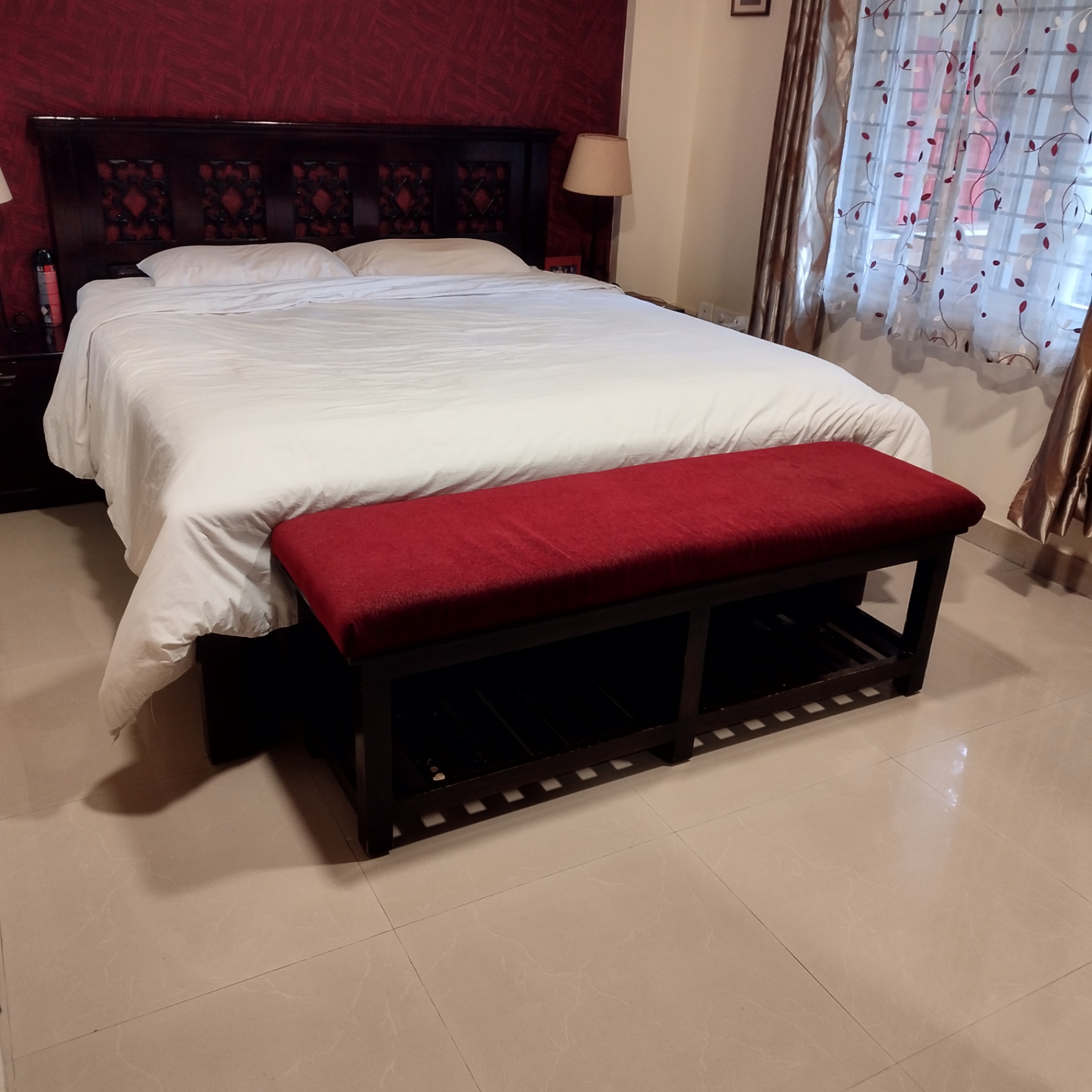 Solid wood Ottoman bench - Image 2