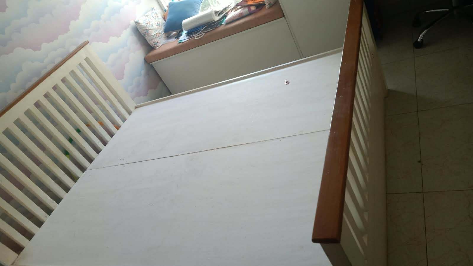Solid Wood Bed white finish.. - Image 3