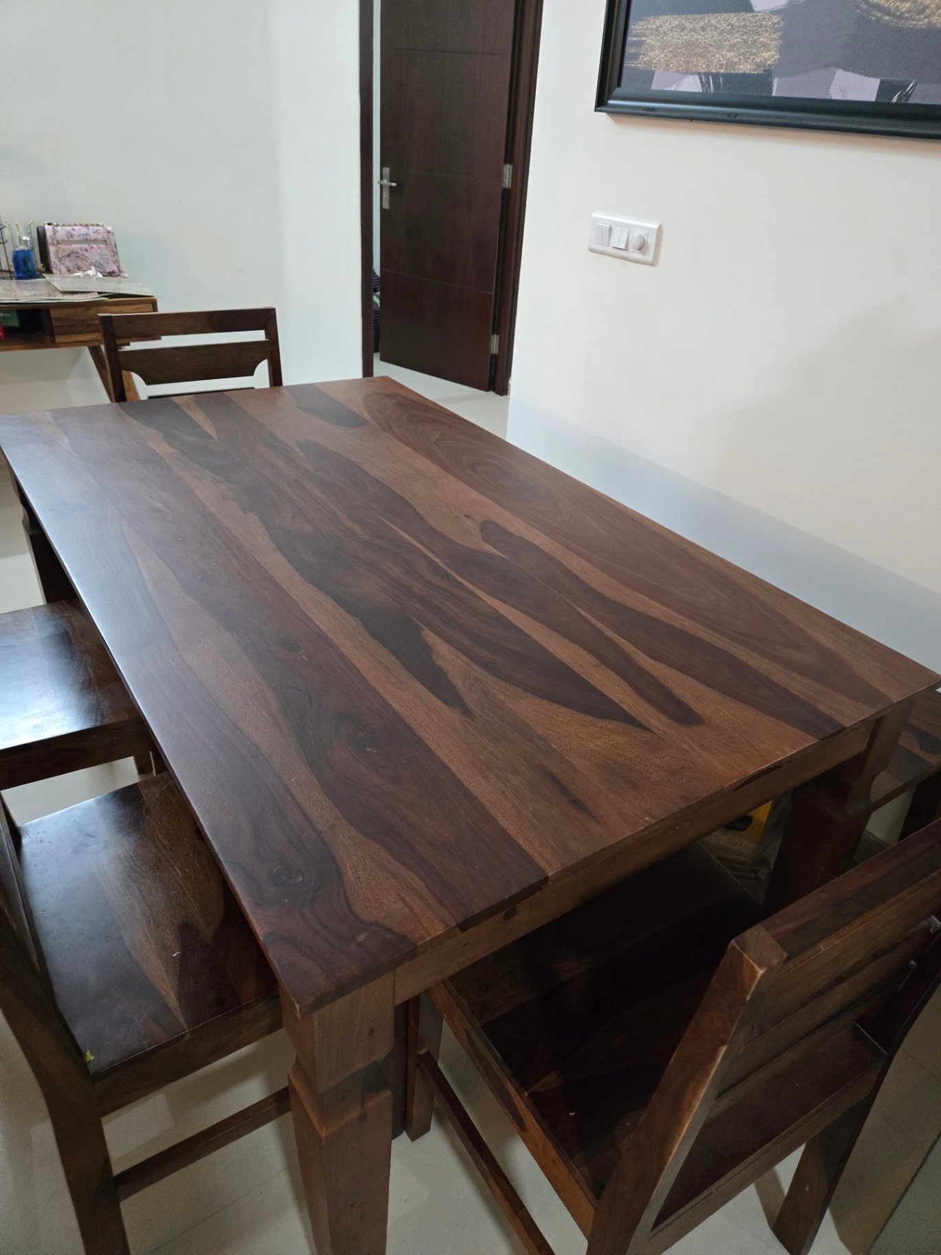 Sheesham wood 6 seater - Image 3