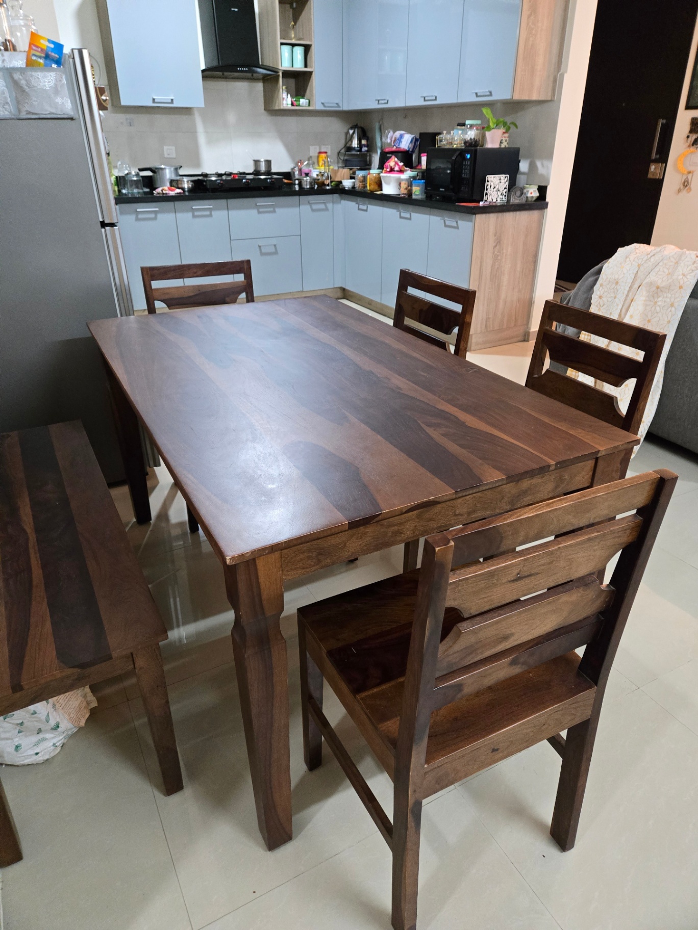 Sheesham wood 6 seater - Image 2