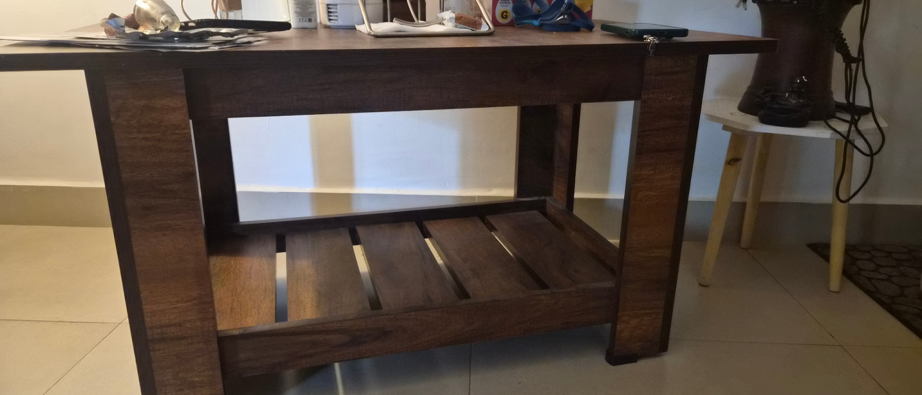 Modern Dark Wood Coffee Table / Center Table (Excellent Condition) - Image 3