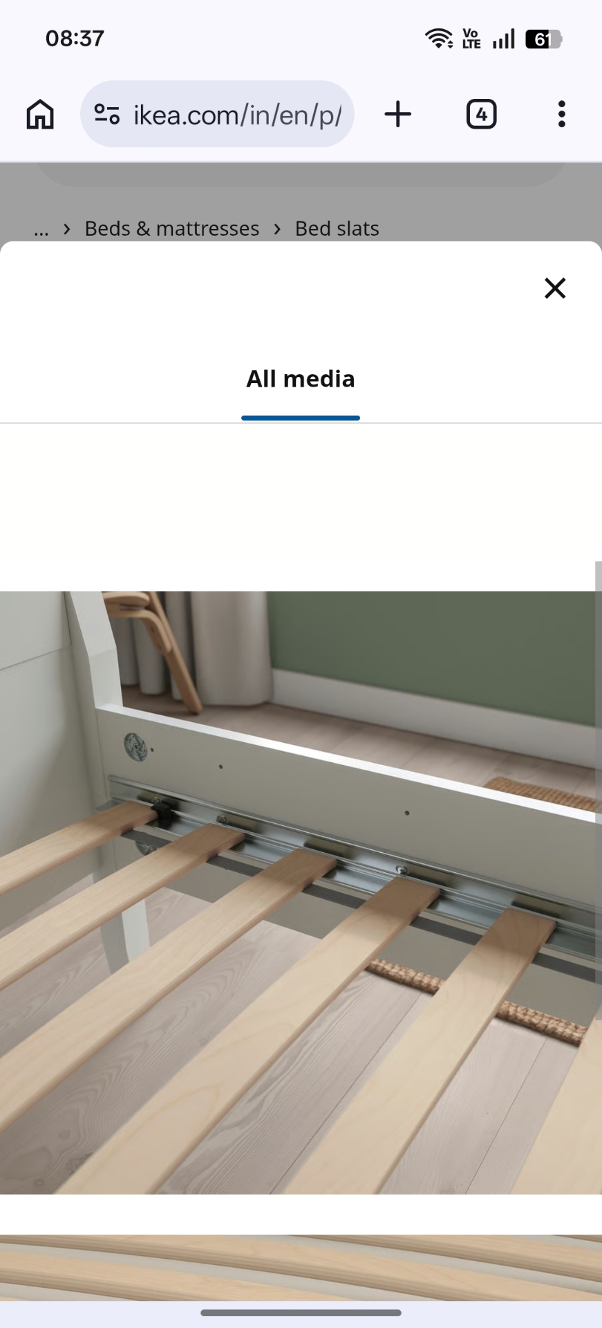 IKEA Malm king size bed with wakefit 8 inches ErgoTech Latex mattress - Image 6