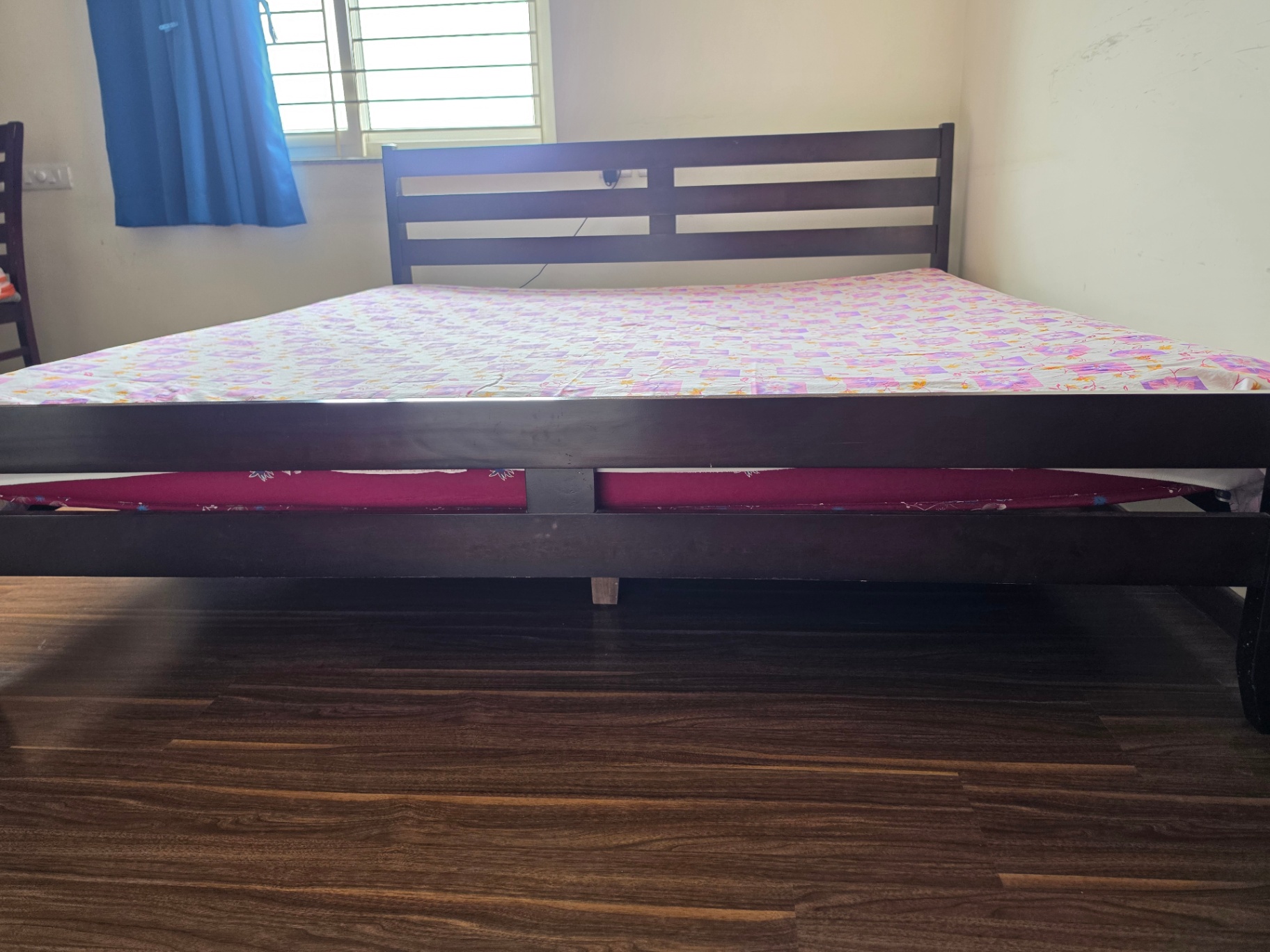 King Size solid wood bed & Mattress - Image 2