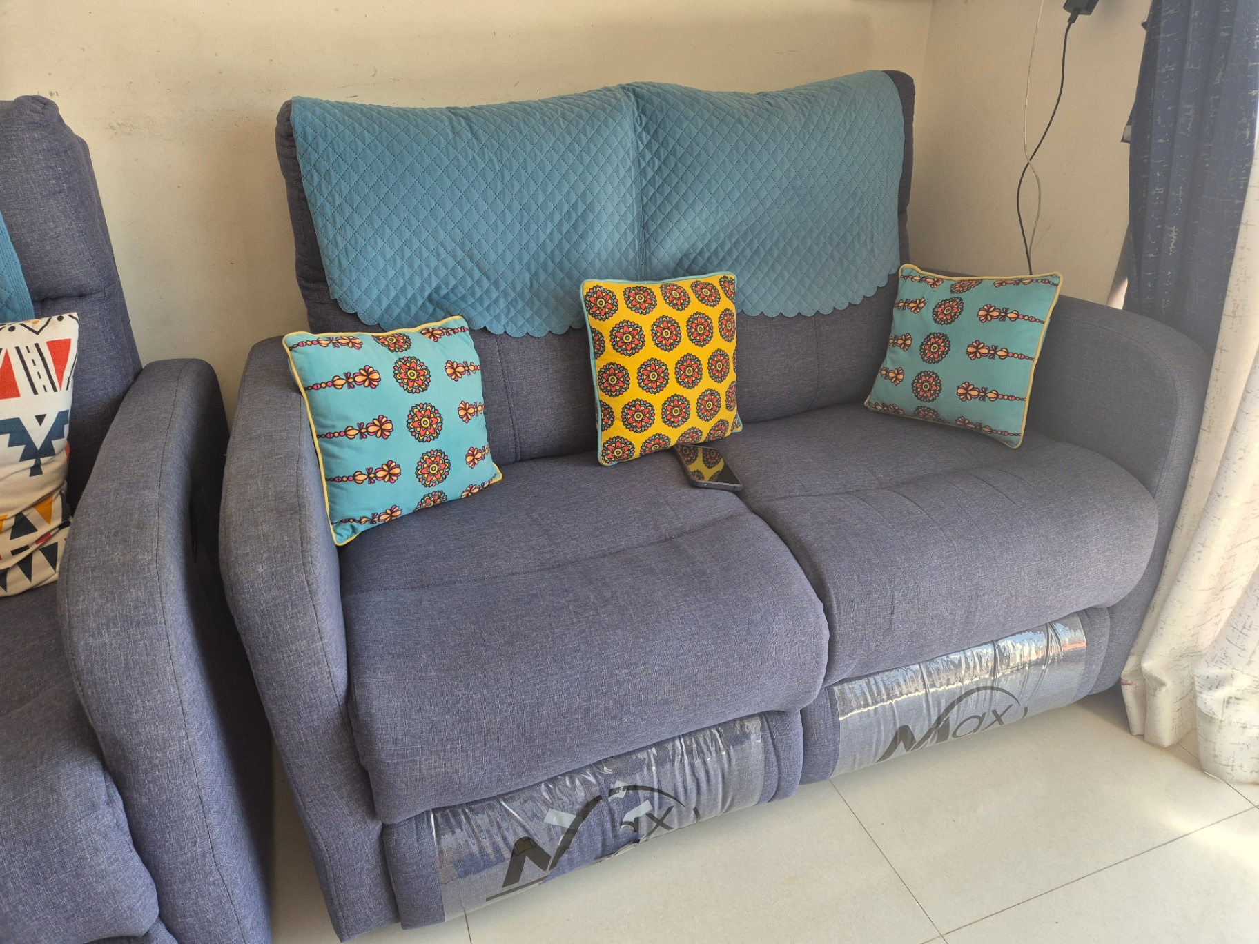 Premium 5-Seater Fabric Recliner Set (3-Seater + 2-Seater) – Excellent Condition - Image 3