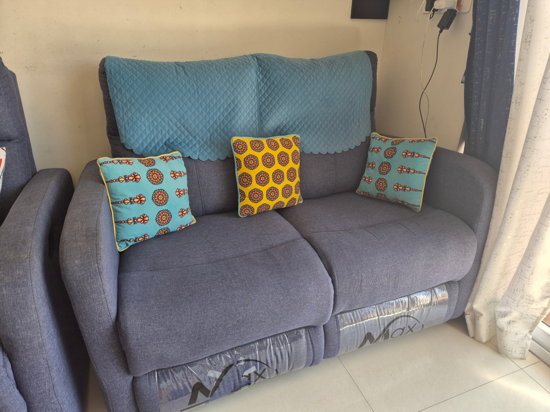 Premium 5-Seater Fabric Recliner Set (3-Seater + 2-Seater) – Excellent Condition - Image 2