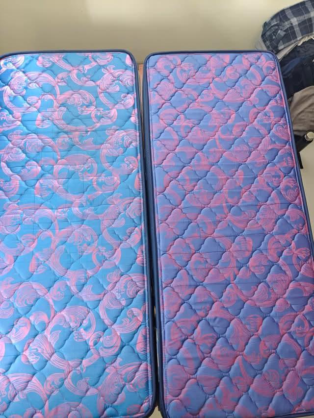 Selling 2 single wooden beds with mattresses + 1 Sattva XXXL bean bag as a combo deal. - Image 3