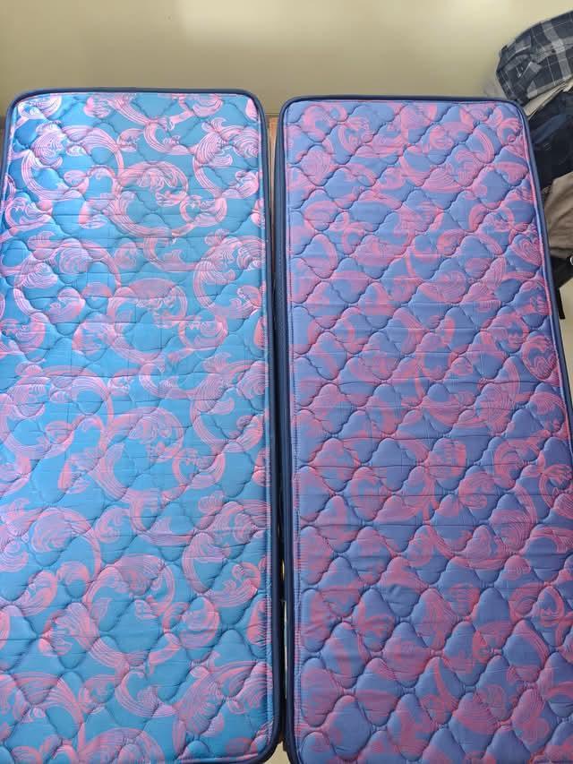 Selling 2 single wooden beds with mattresses + 1 Sattva XXXL bean bag as a combo deal. - Image 4
