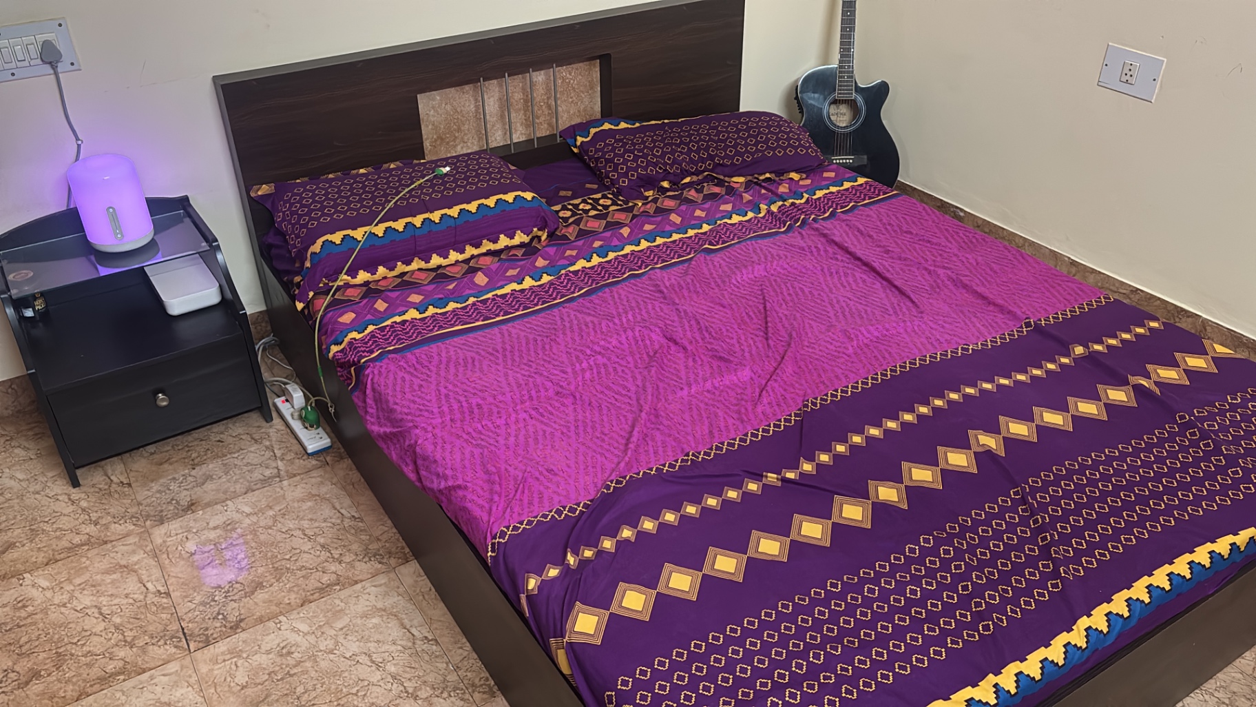 Bed including mattress & Bed side table - Image 2