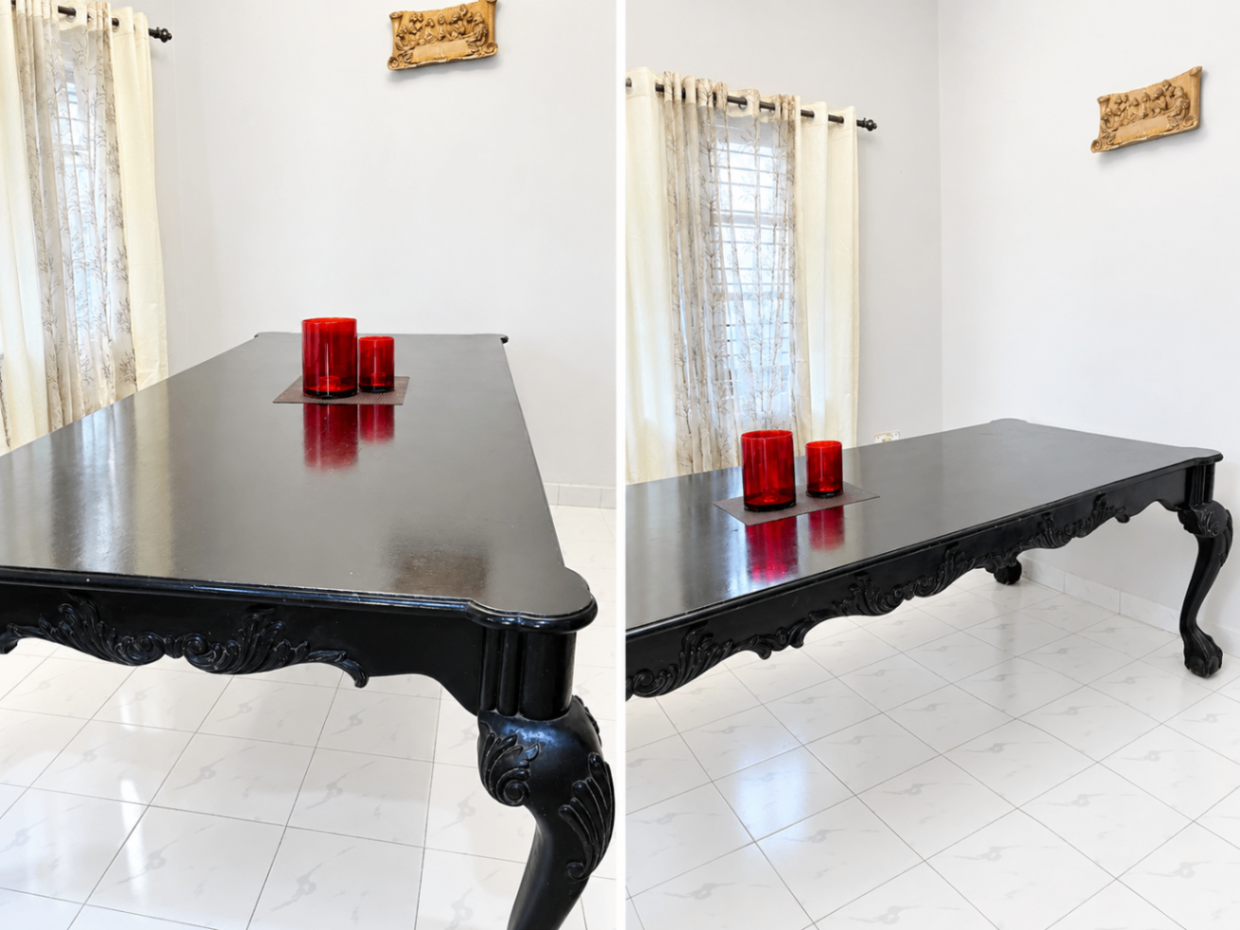 Carved Wooden Dining Table  - Image 1