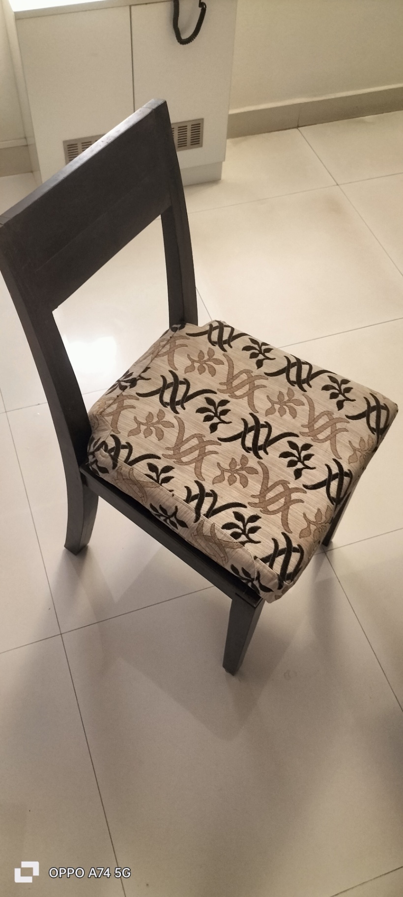 Sparingly used  Foldabale Dining table and 4 upholstered dining chairs  for sale - Image 2