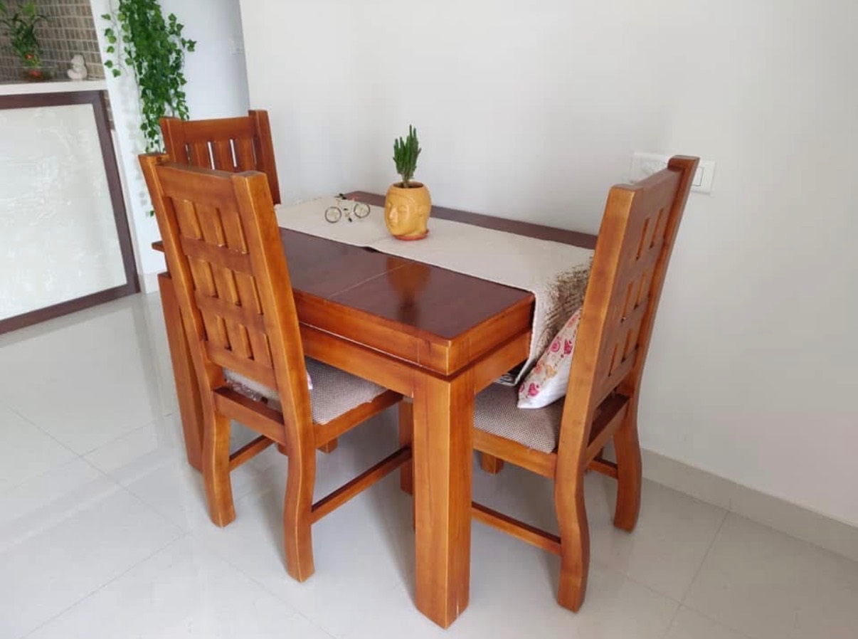 4 Seater Solid Wood Dining Table set - Image 3