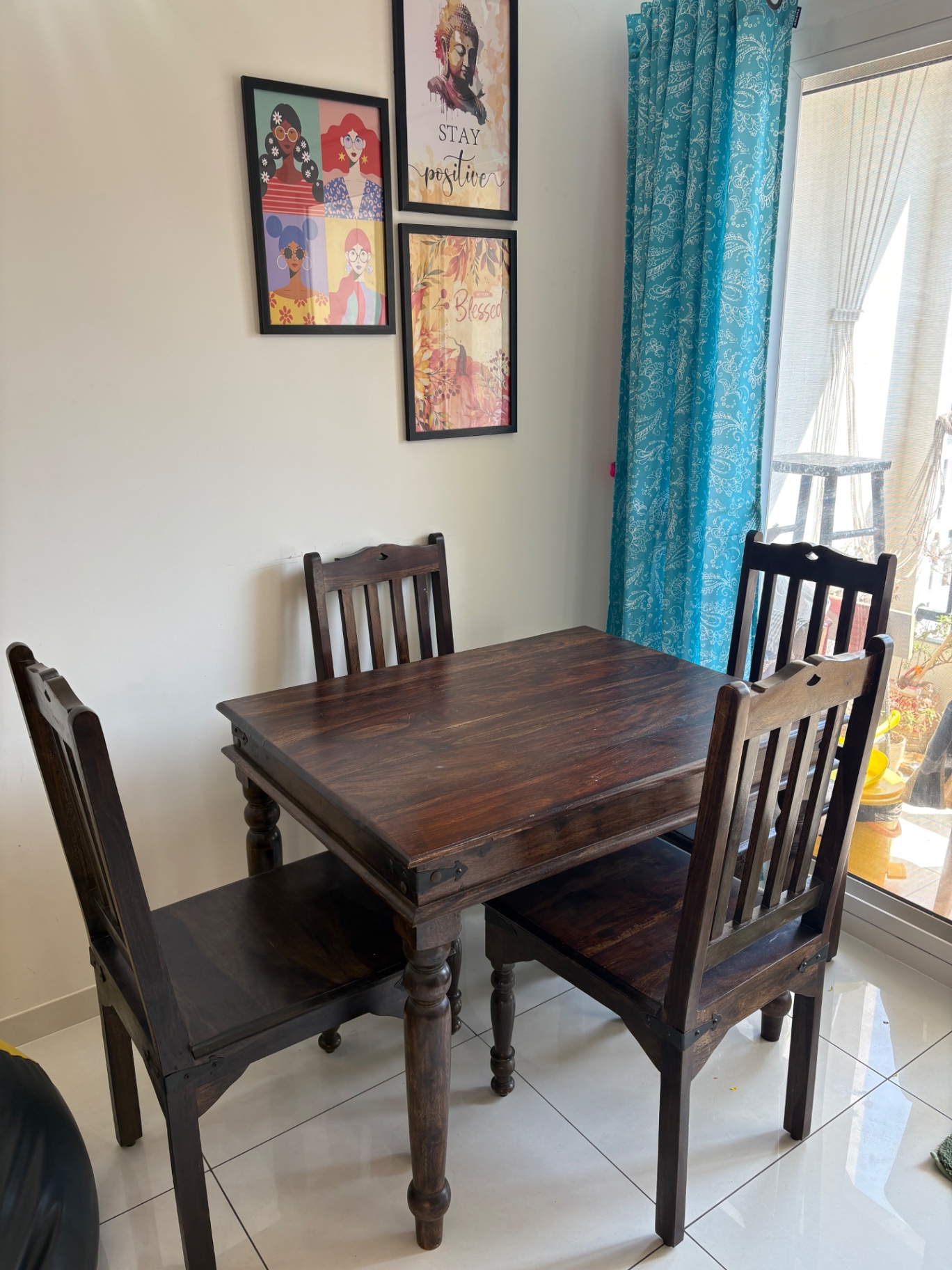 4 Seater Seshum wood Dinning Set  - Image 1