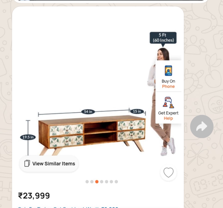 Pepperfry Sheehan wood tv console - Image 1