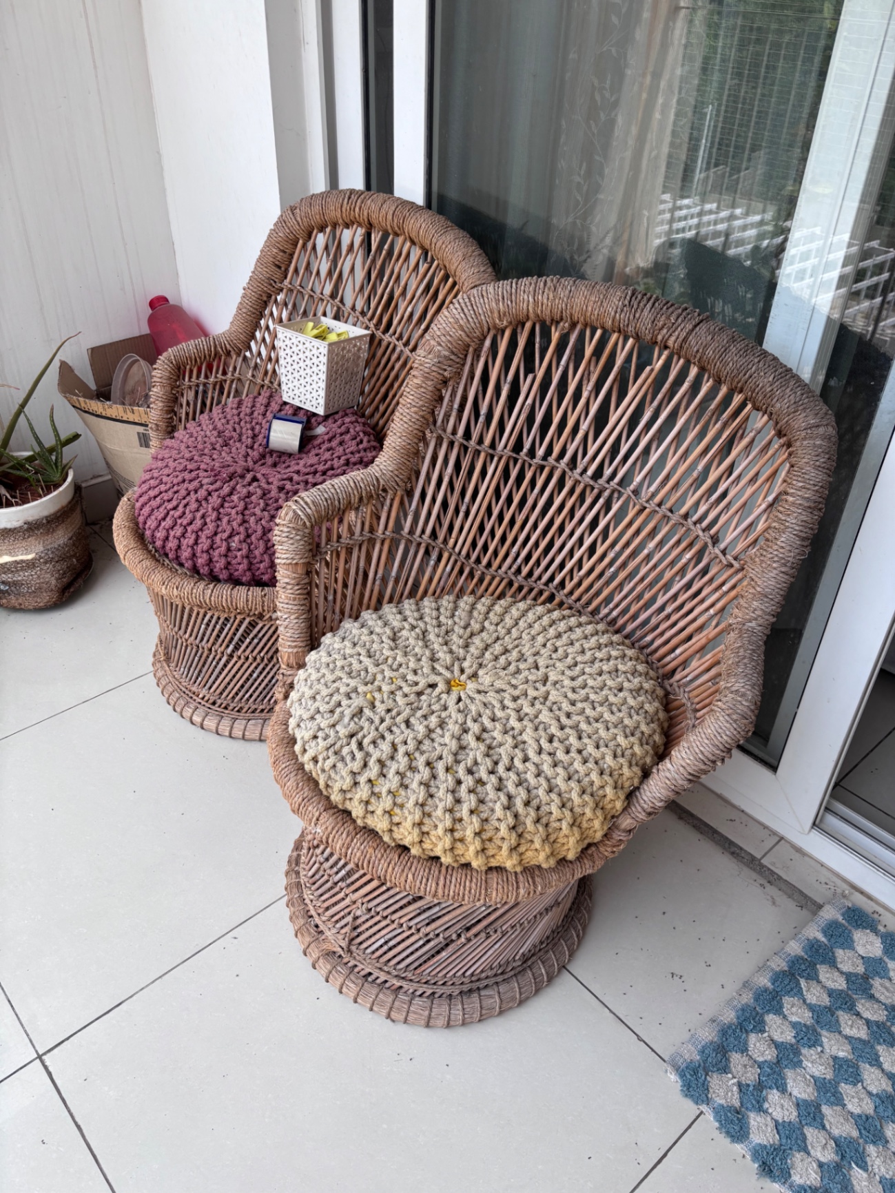 Boho Rattan Balcony Chairs - Image 1