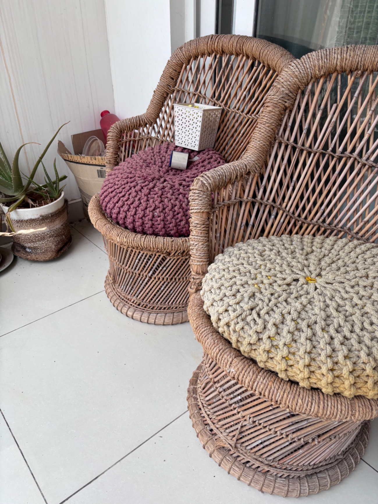 Boho Rattan Balcony Chairs - Image 2