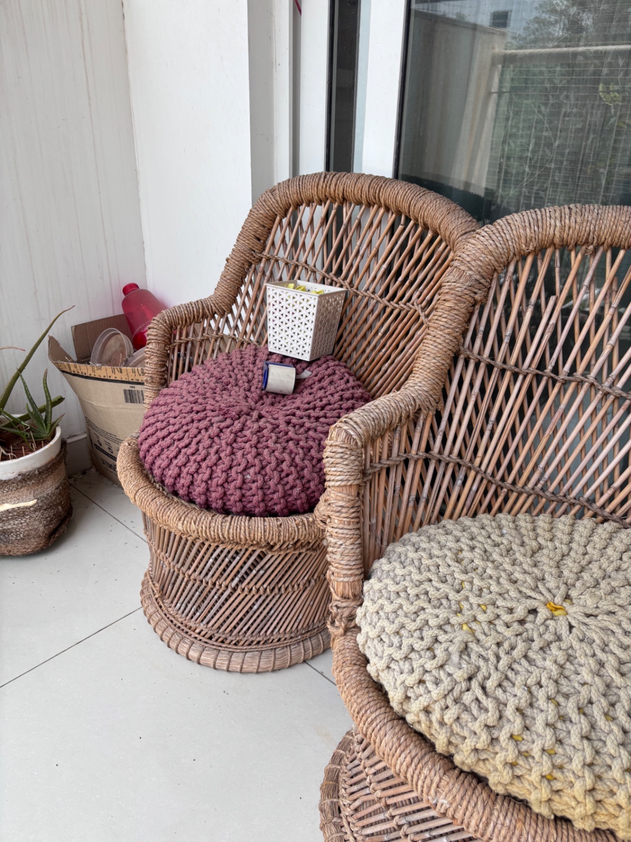 Boho Rattan Balcony Chairs - Image 3