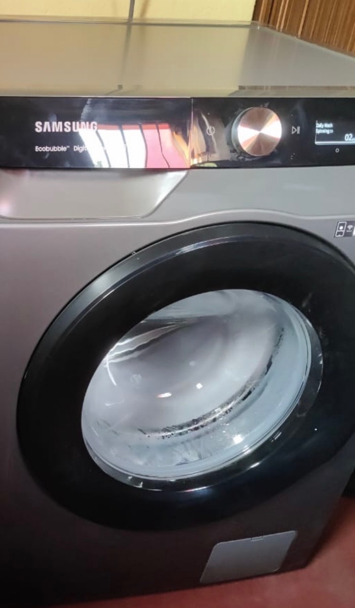 Samsung Washing Machine with stand and cover, under warranty  - Image 1