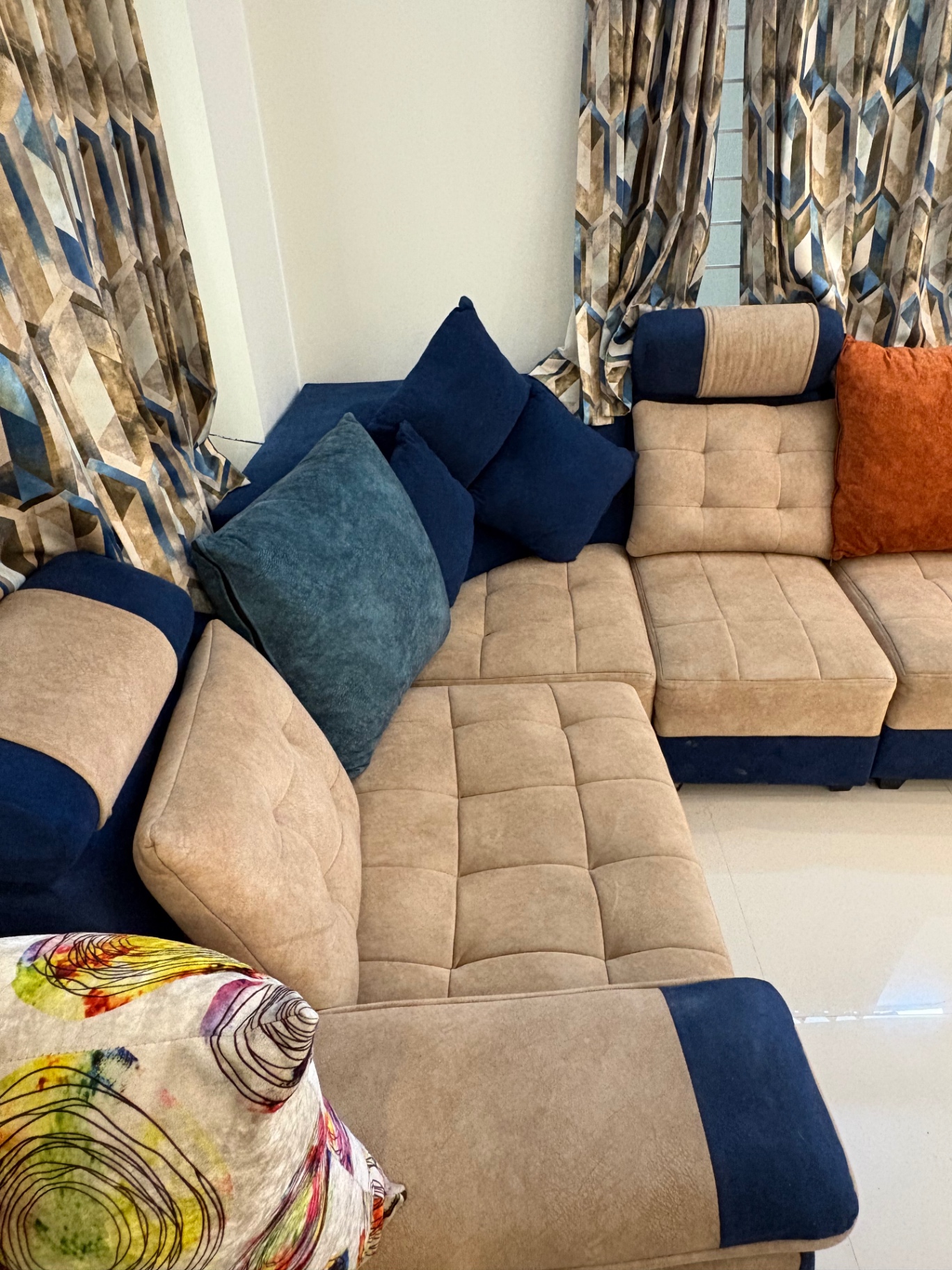 L-Shape Fabric Sectional Sofa - Image 3