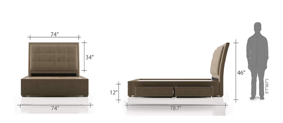 Urban ladder upholstered king size double bed - Image 2