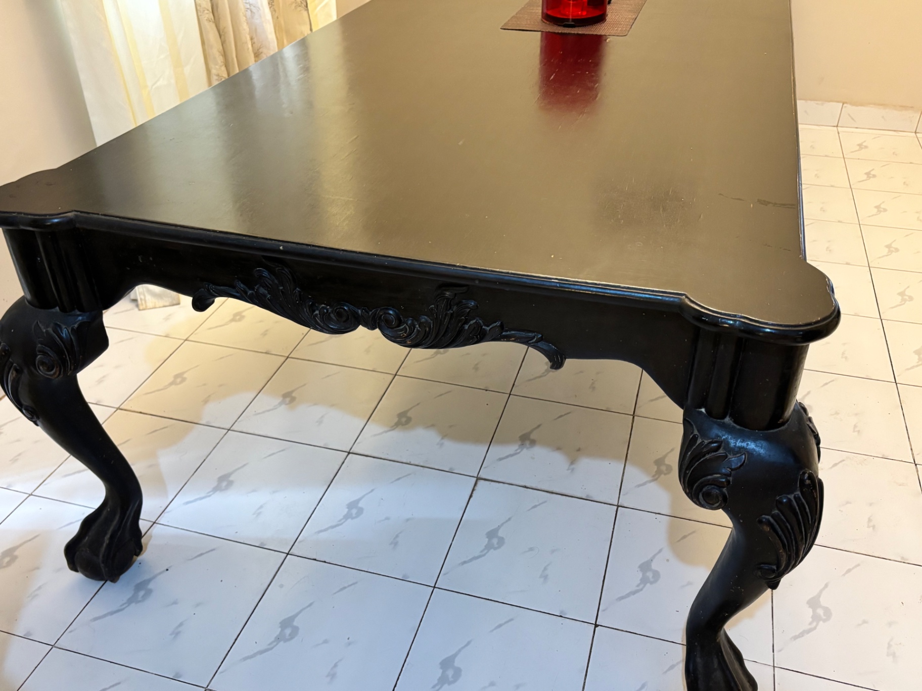 Carved Wooden Dining Table  - Image 3